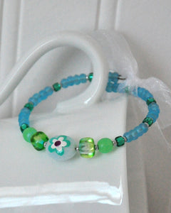 Aqua Flower Bracelet